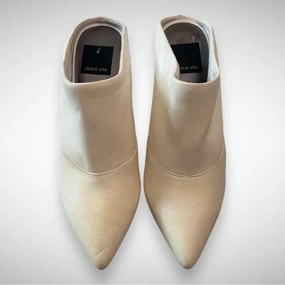 DOLCE VITA Women's White Cinda High-Heeled Leather Mules Size 6 | EUC - Picture 4 of 10